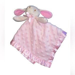 Pro Goleem Bunny Rabbit Pink baby  Lovey  Security Blanket Minky Dot Satin Back